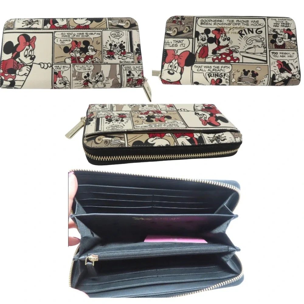 Kate Spade Disney Minnie Comic Reversible Tote Wallet Set NWT RARE LTD